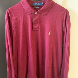 Polo Ralph Lauren, Large, Maroon, Pima Soft Touch, Long Sleeve Polo